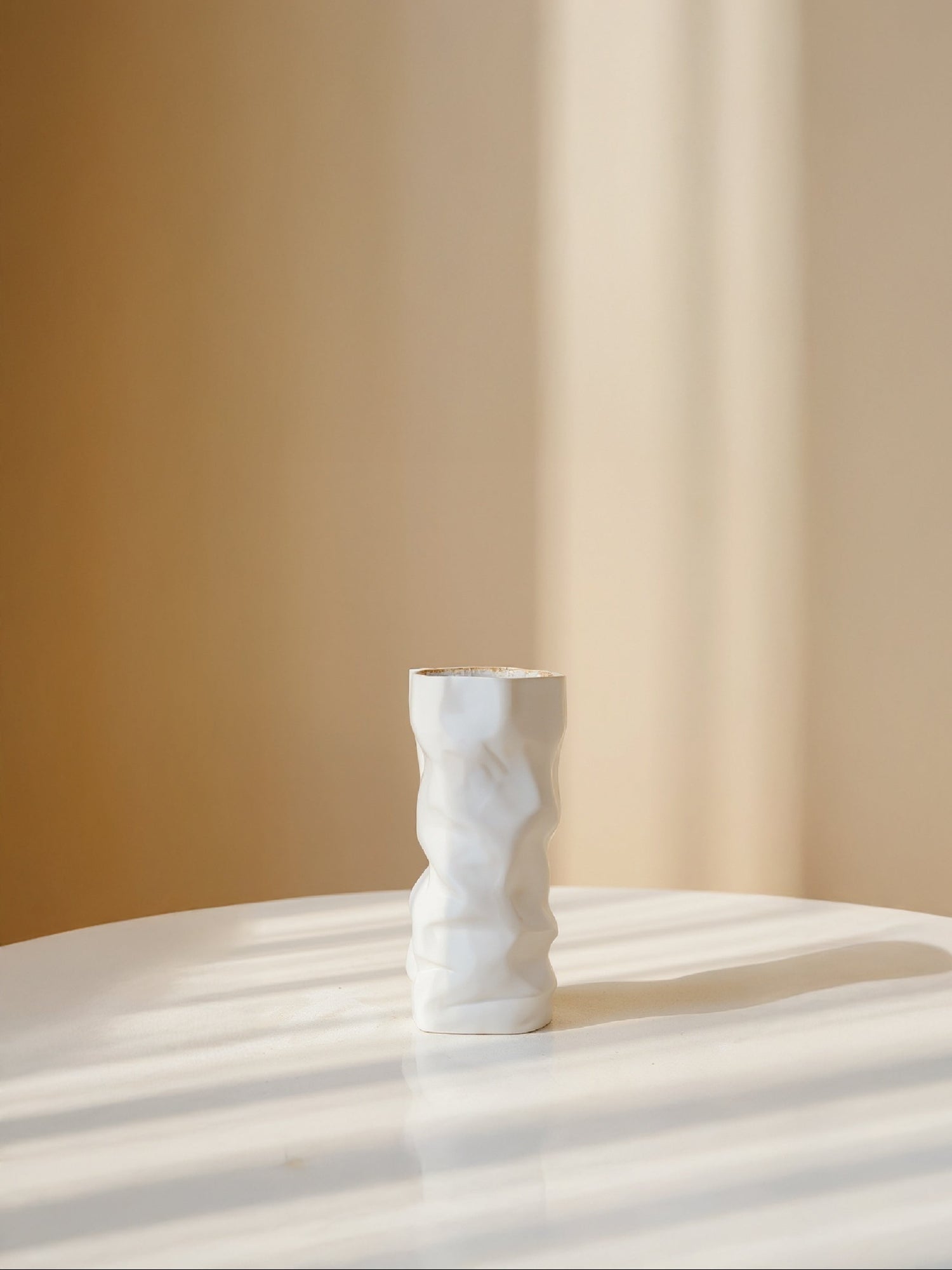 Jarrón plisado simple Amaranton de 25 cm, blanco 