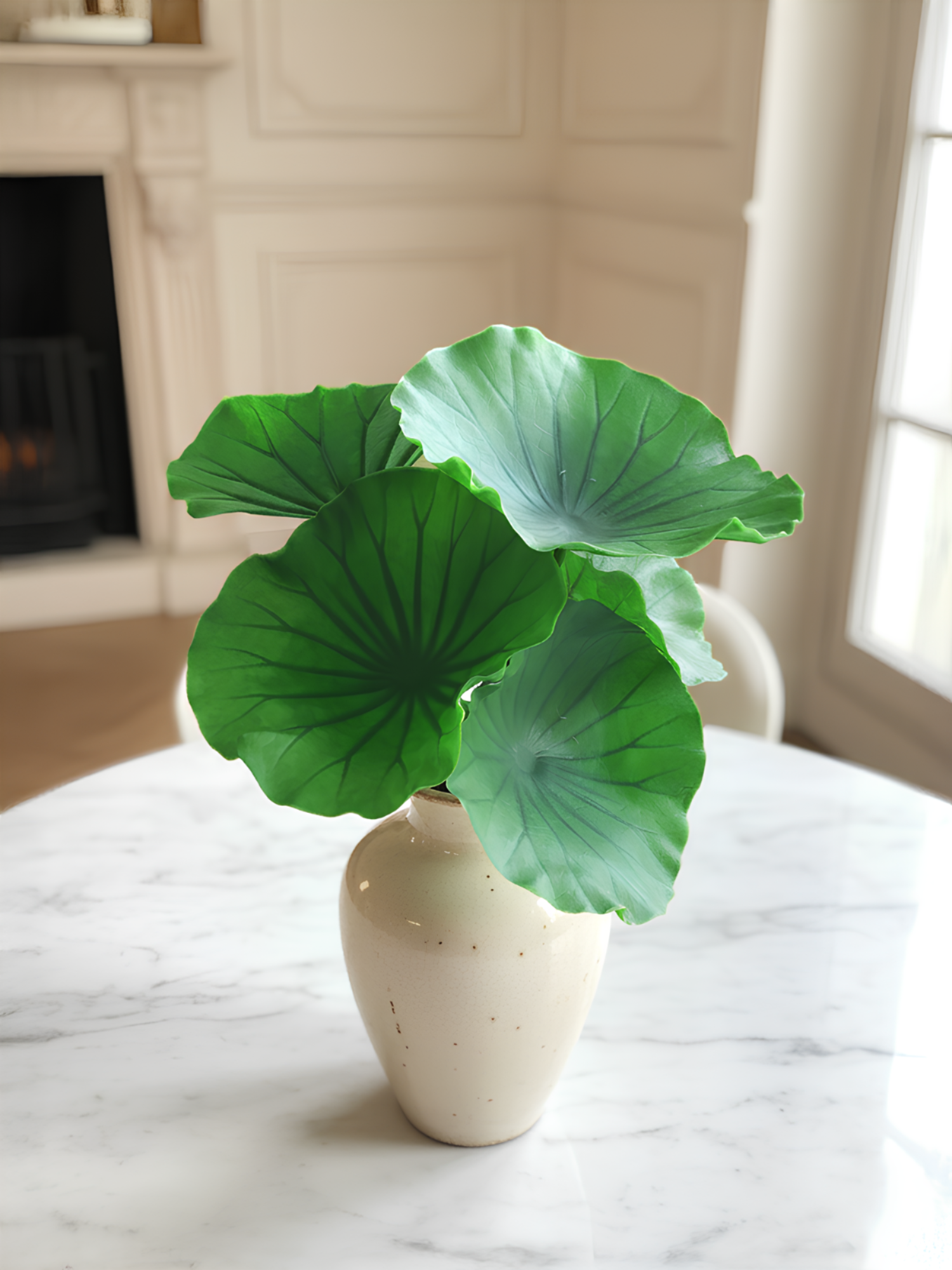 Hoja de loto artificial Amaranton de 28"