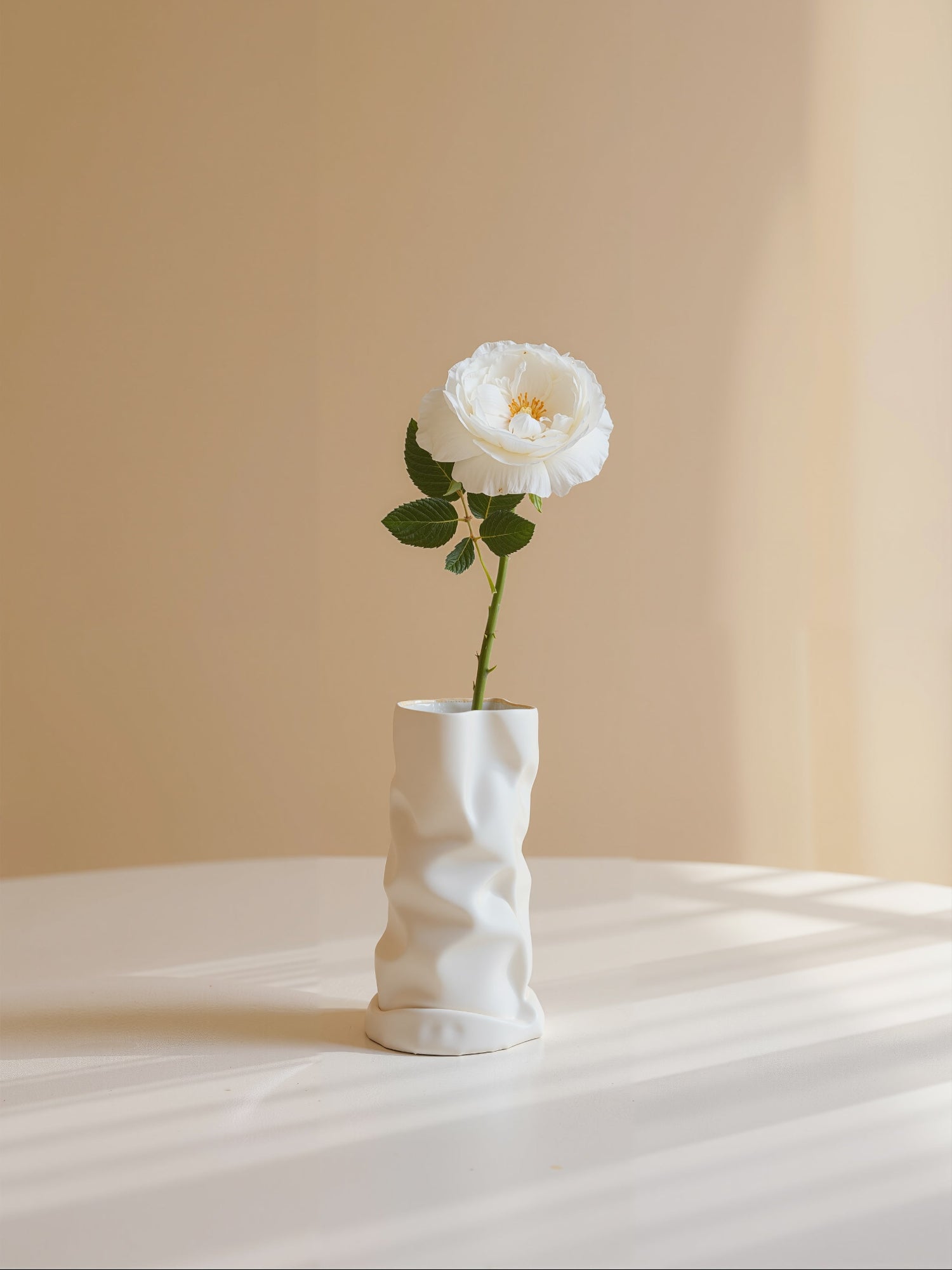 Peonía Amaranton de 25" con tacto real - Blanca