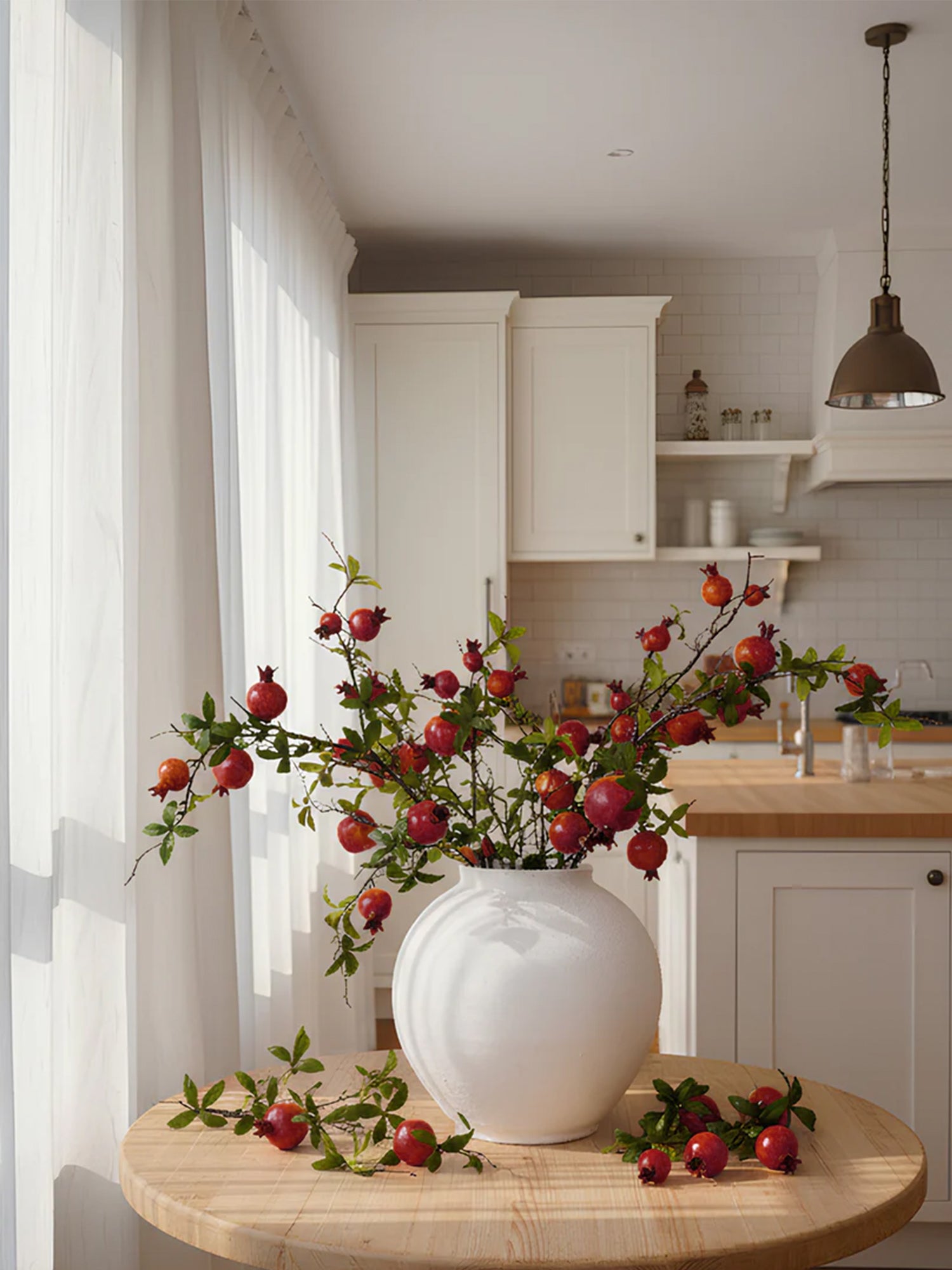 6 Stems 35" Realistica™ Hyper Berries Red Pomegranate Fruit Arrangement