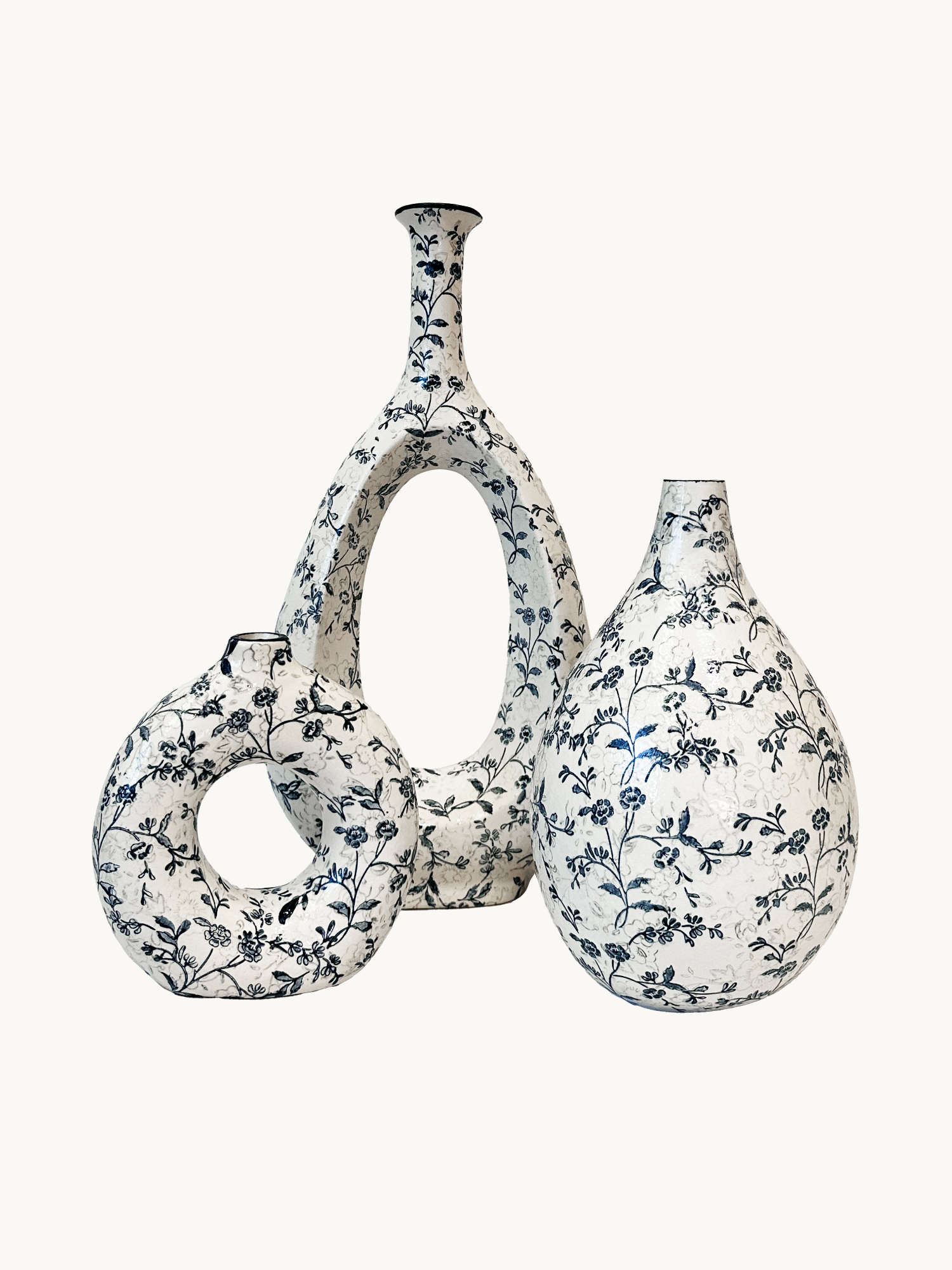 Jarrón alto de cerámica hueca - Cuello estrecho