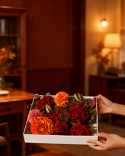 DIY Flower Box Set in Dahlia & Rose - Red