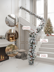 Amaranton™ White Frosted with Snow & Pinecones Garland - 79"