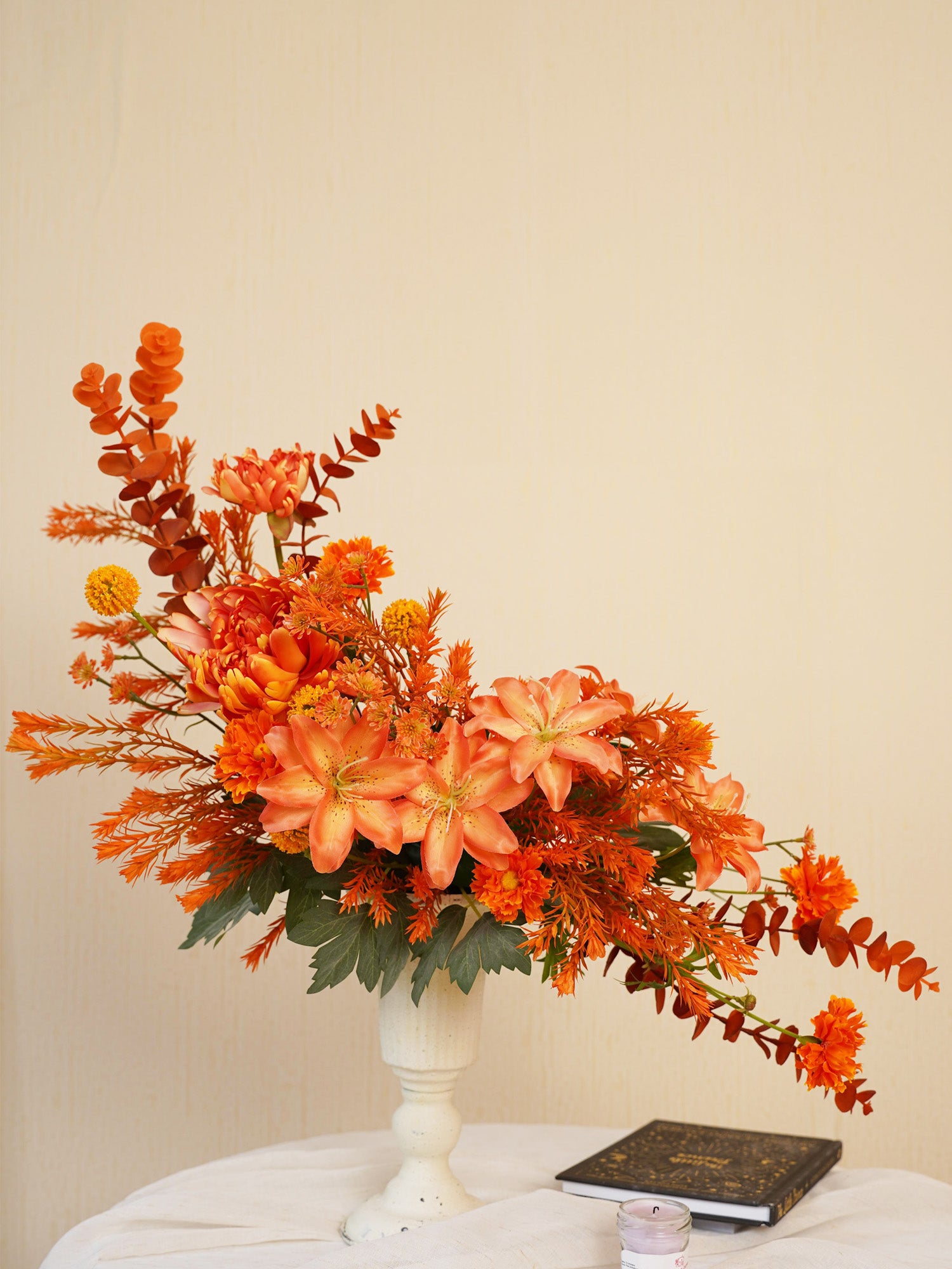 DIY Flower Box Set in Chrysanthemums & Lilies - Orange