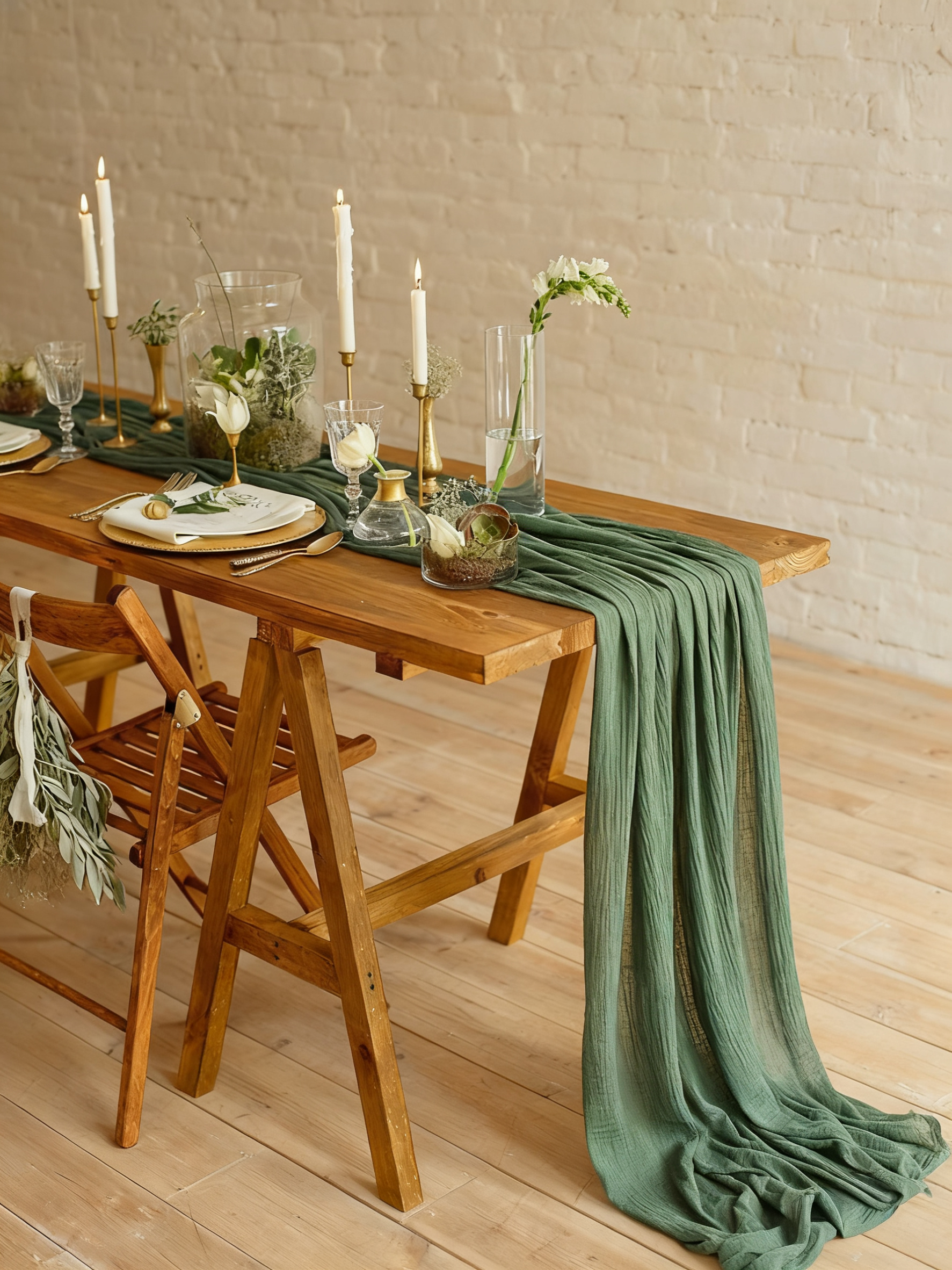 Crinkle Chiffon Table Runner - Wedding & Party Decor