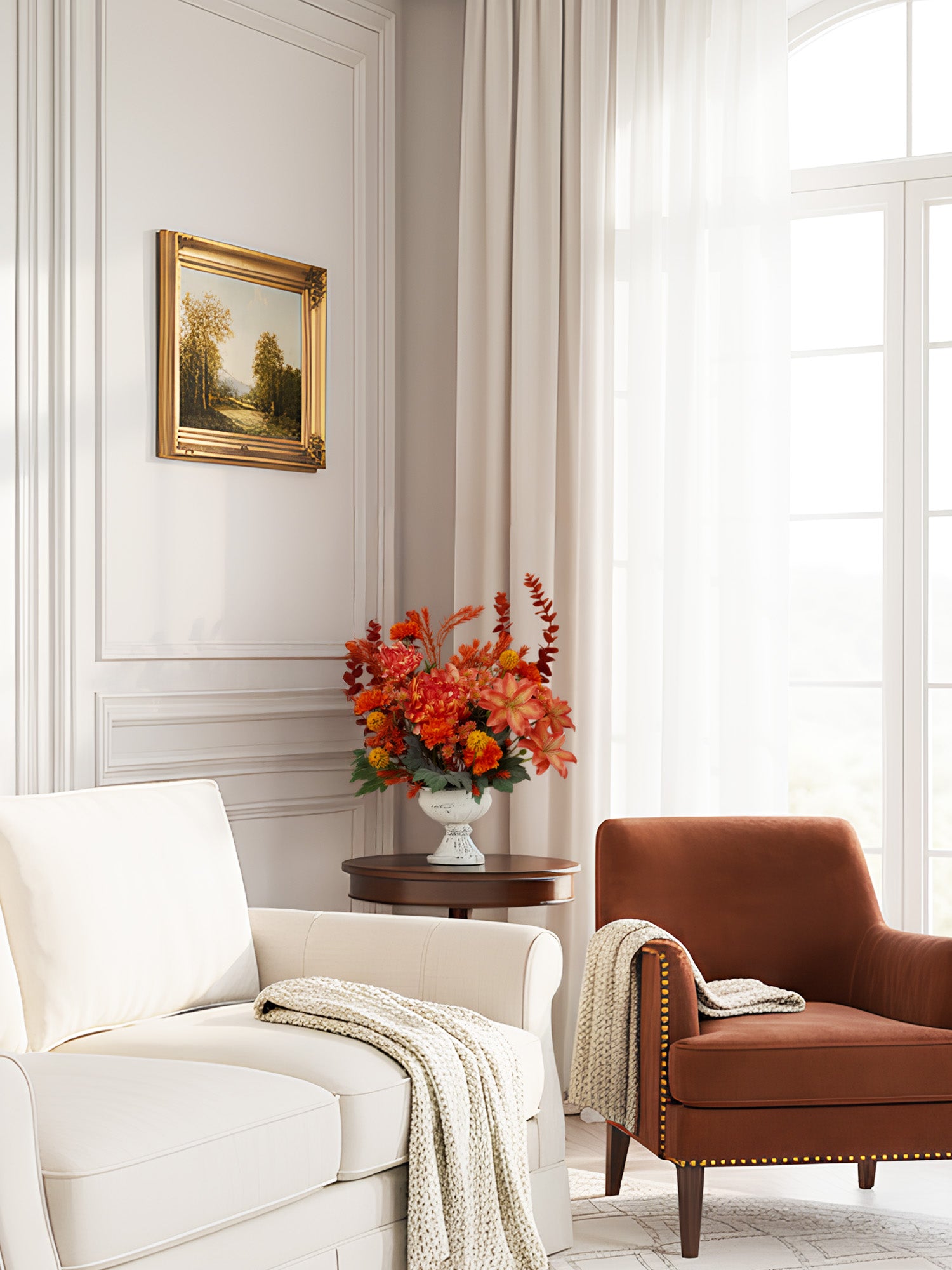 DIY Flower Box Set in Chrysanthemums & Lilies - Orange