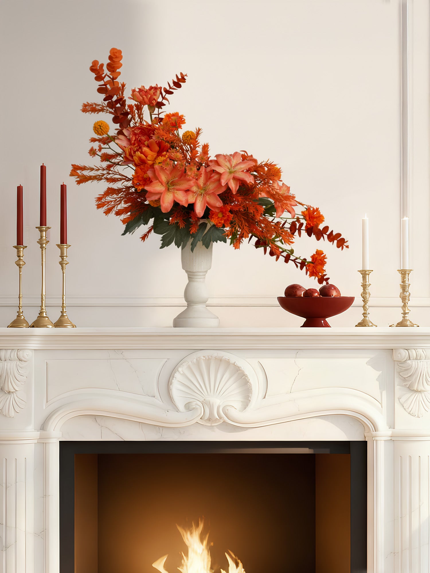 DIY Flower Box Set in Chrysanthemums & Lilies - Orange