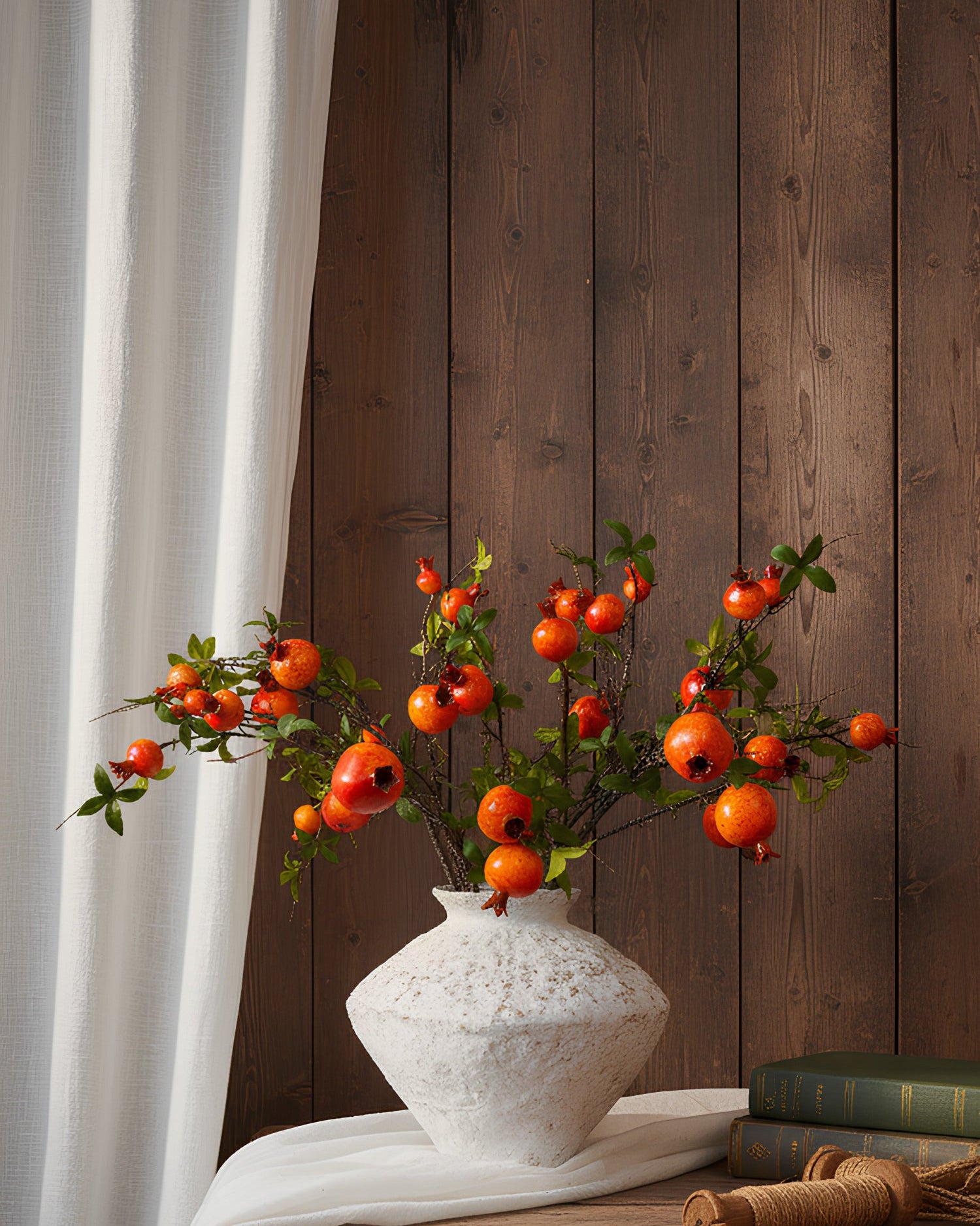 6 Stems 35" Realistica™ Hyper Berries Orange Pomegranate Fruit Arrangement