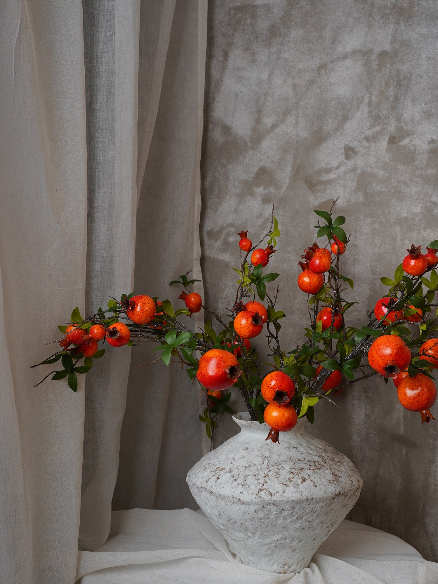 6 Stems 35" Realistica™ Hyper Berries Orange Pomegranate Fruit Arrangement