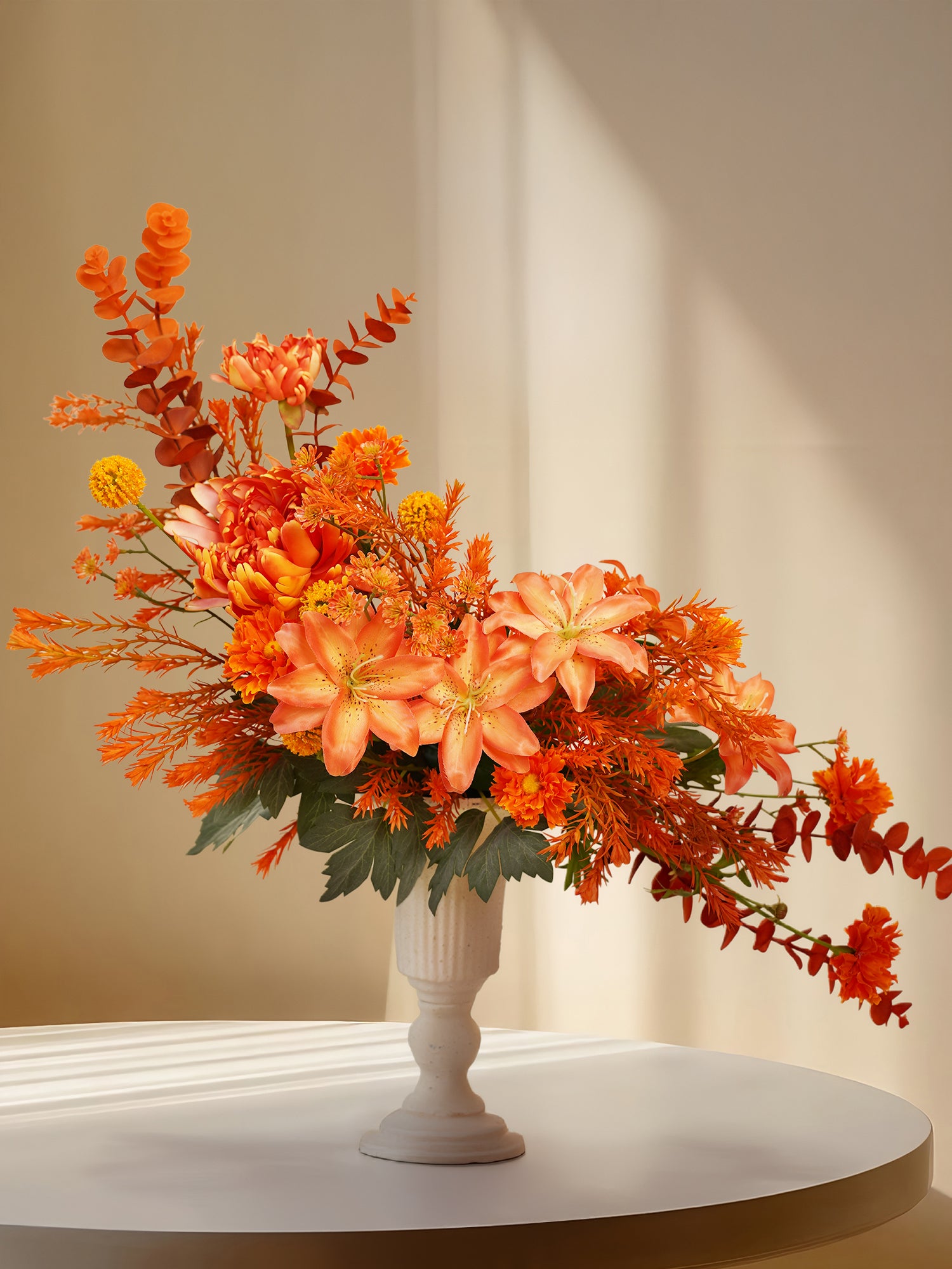 DIY Flower Box Set in Chrysanthemums & Lilies - Orange