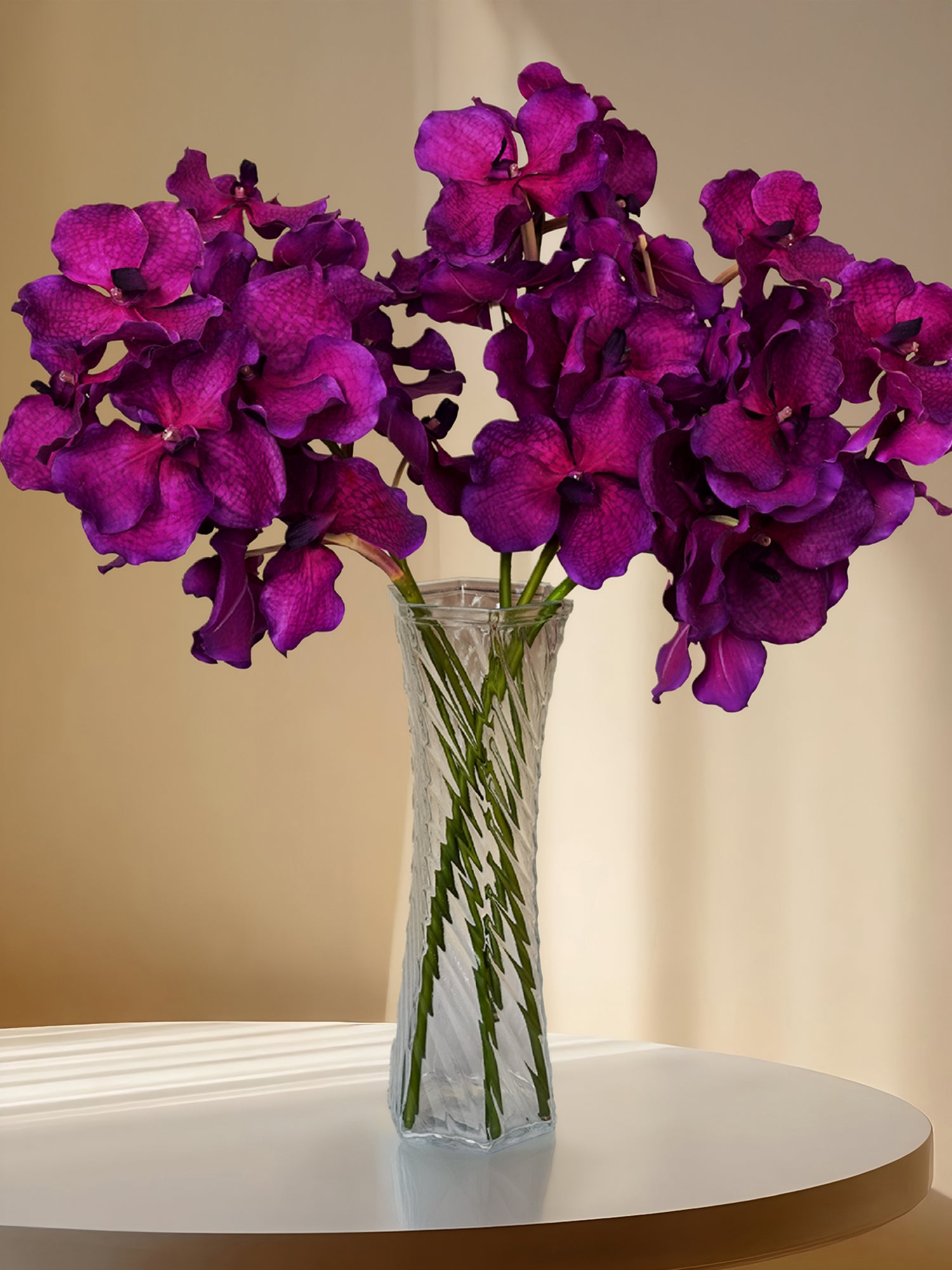 4 Stems Amaranton Reddish Purple Vanda Orchid Bouquet