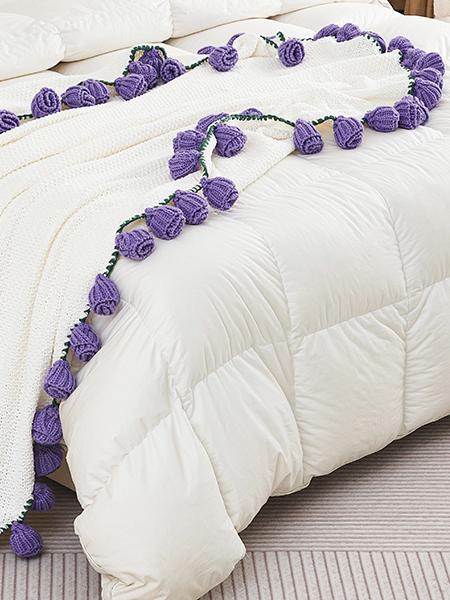 Crochet Flower Bouquet Throw Blanket