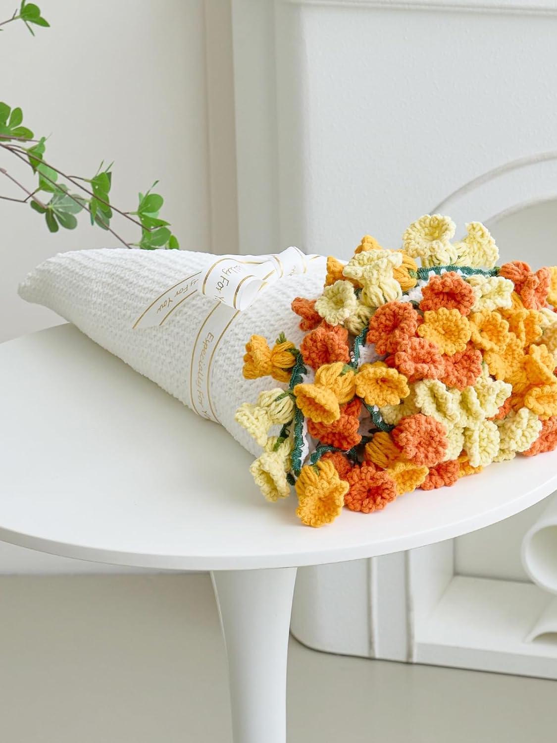 Crochet Flower Bouquet Throw Blanket