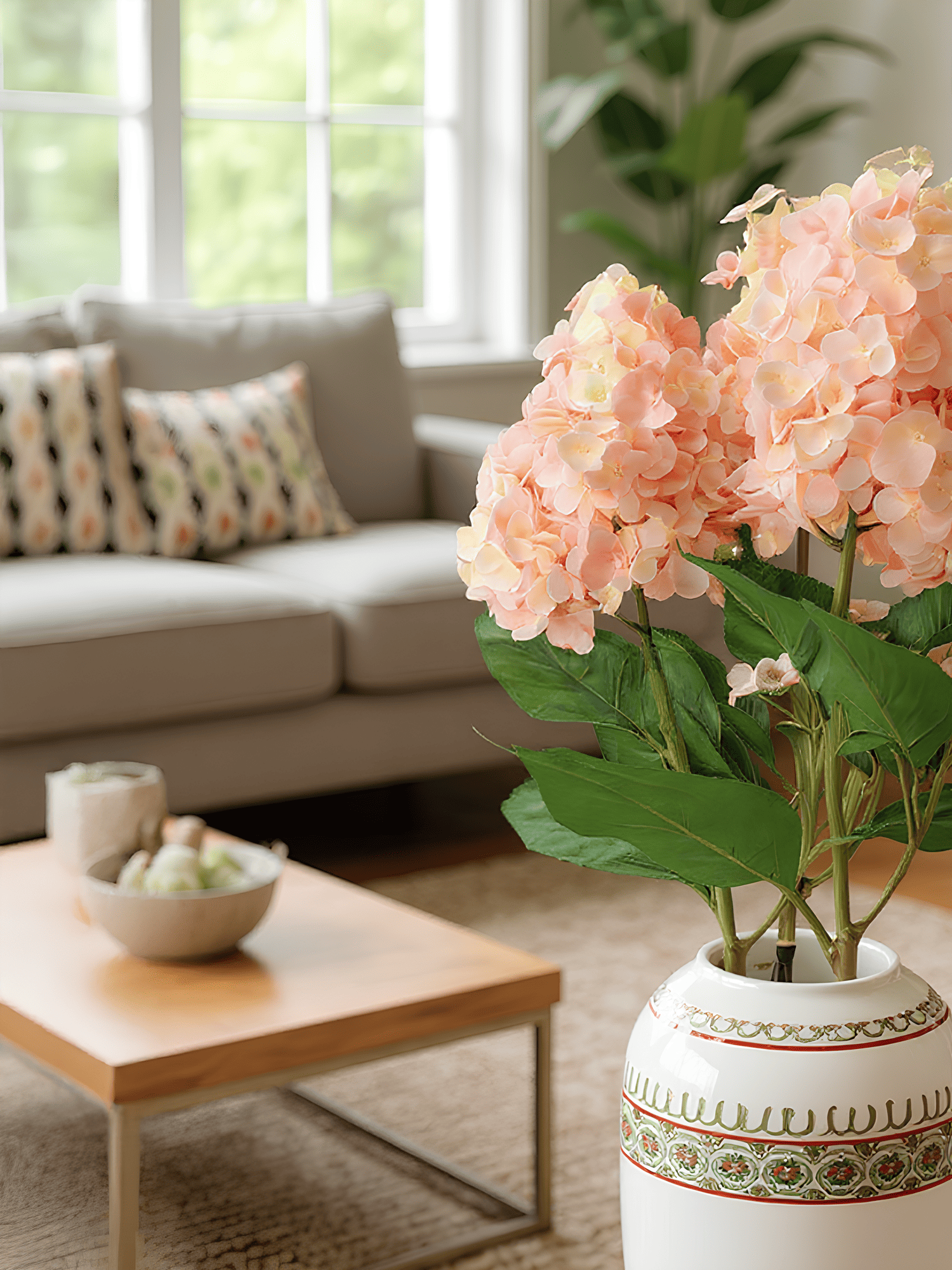 Flor de encaje artificial Amaranton de 35" - Rosa claro