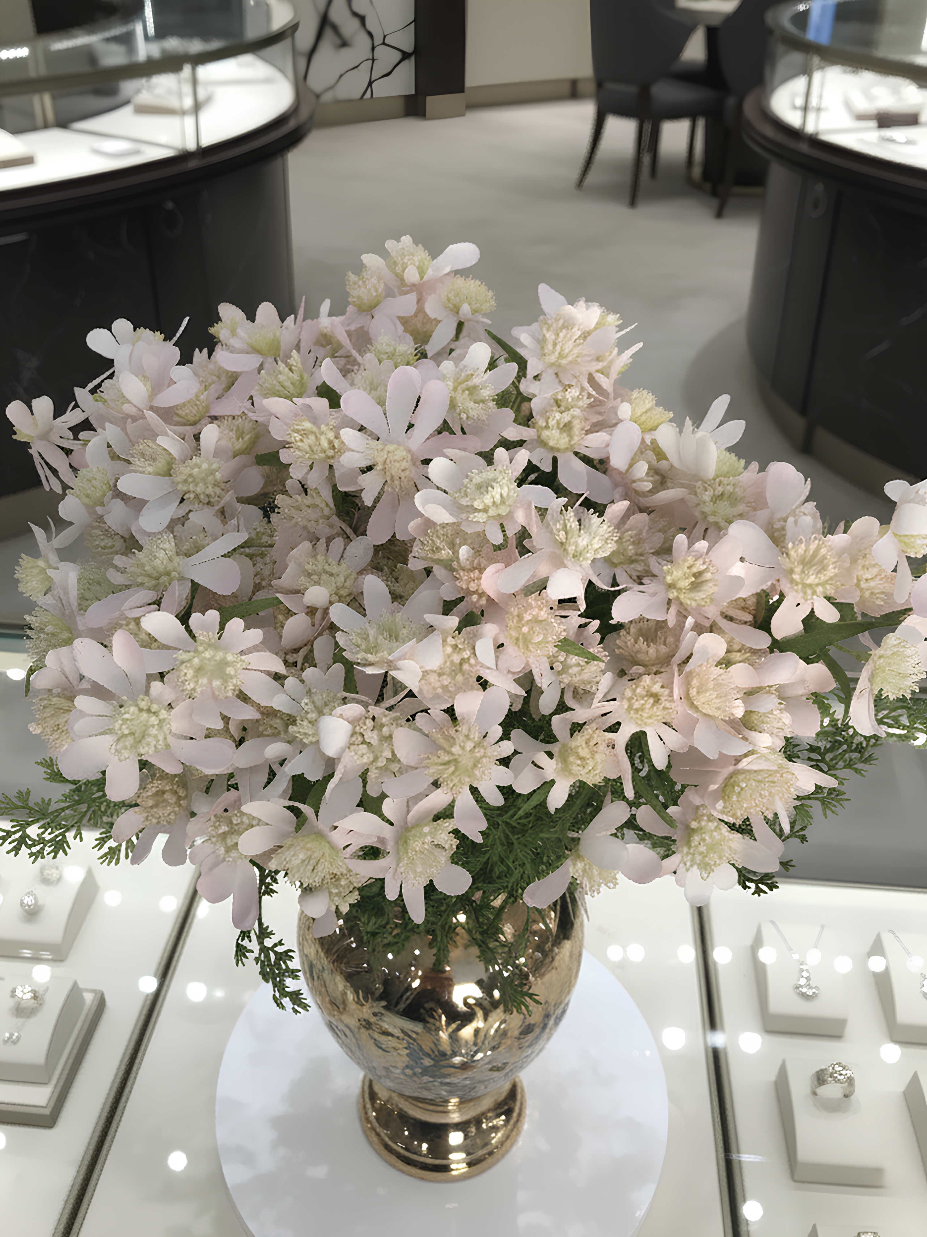 Flor de encaje artificial Amaranton de 35" - Rosa claro