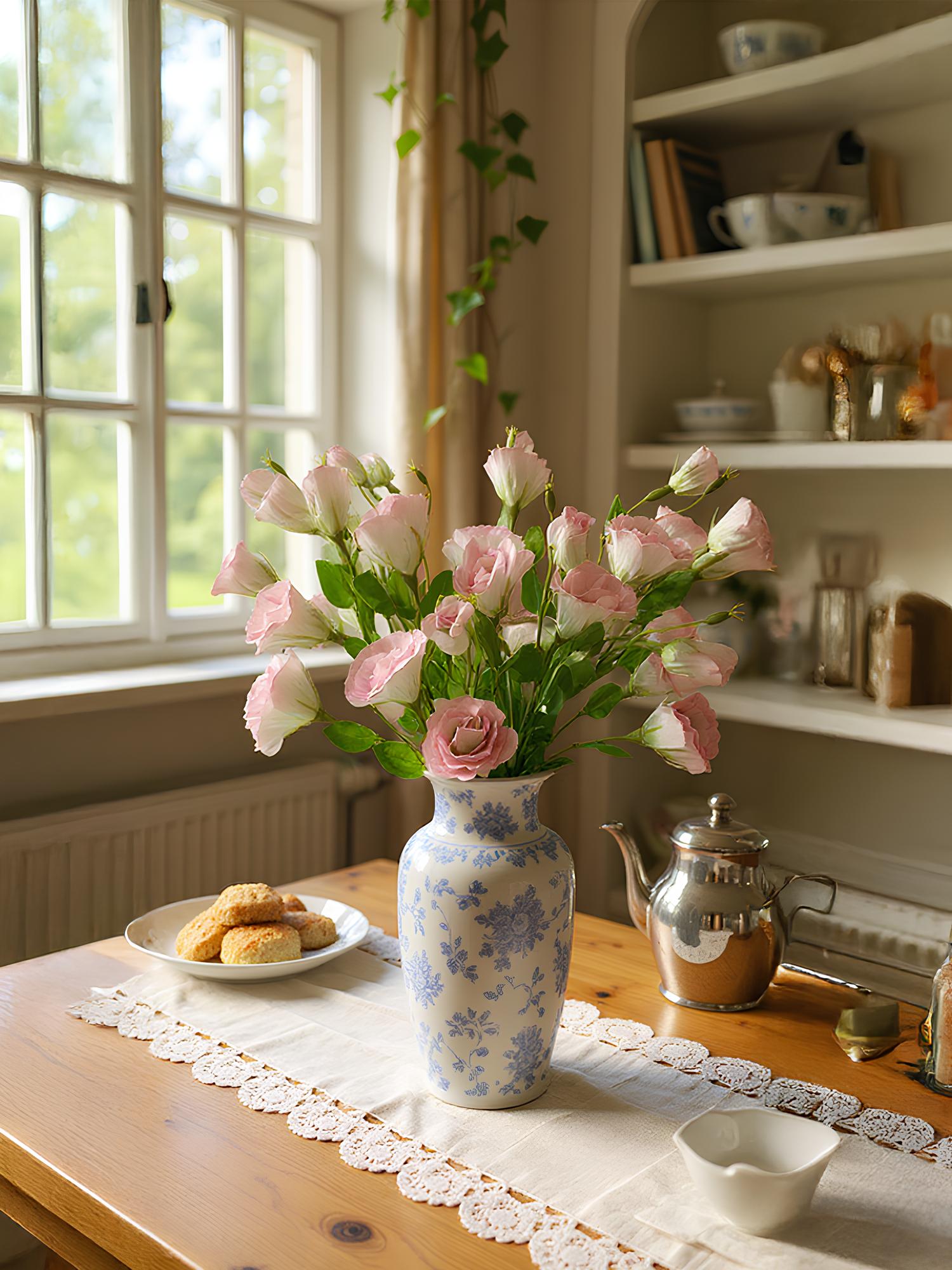 Amaranton - Globo flor de tacto real de 28" - Morado rosado