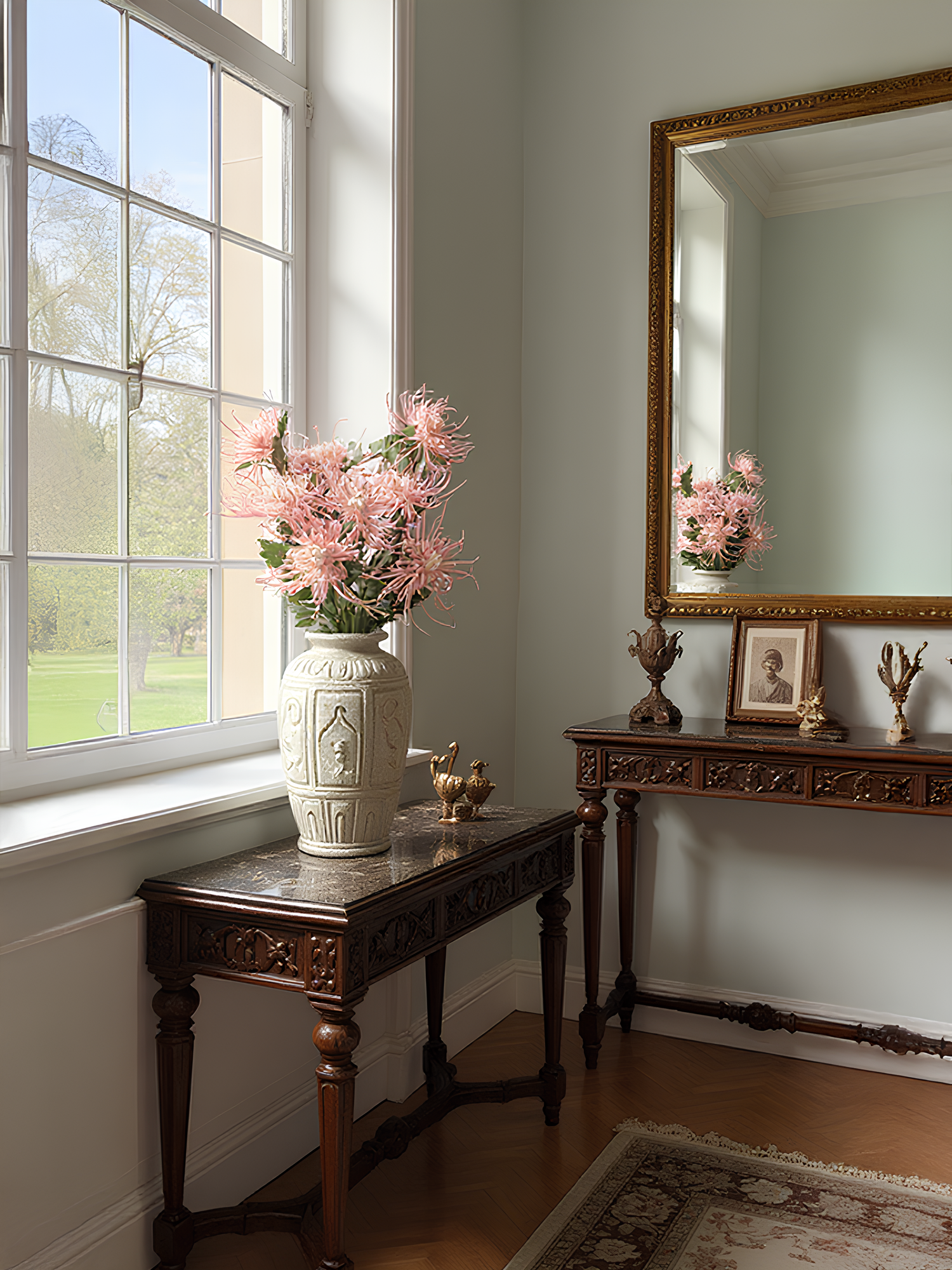 Crisantemo realista de 30" con forma de árboles de fuego - Rosa