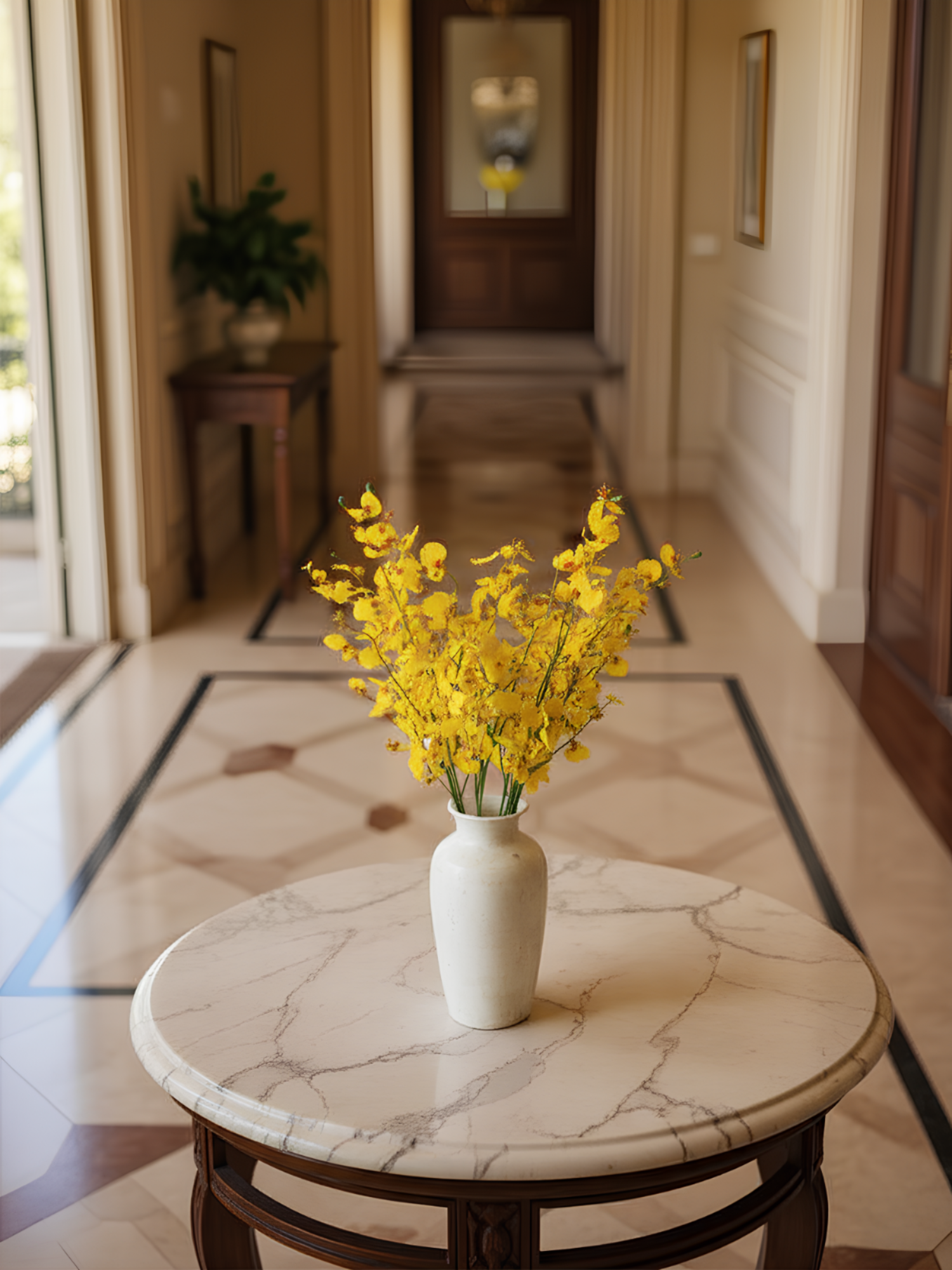 Amaranton - Orquídea danzante realista de 32" - Amarilla