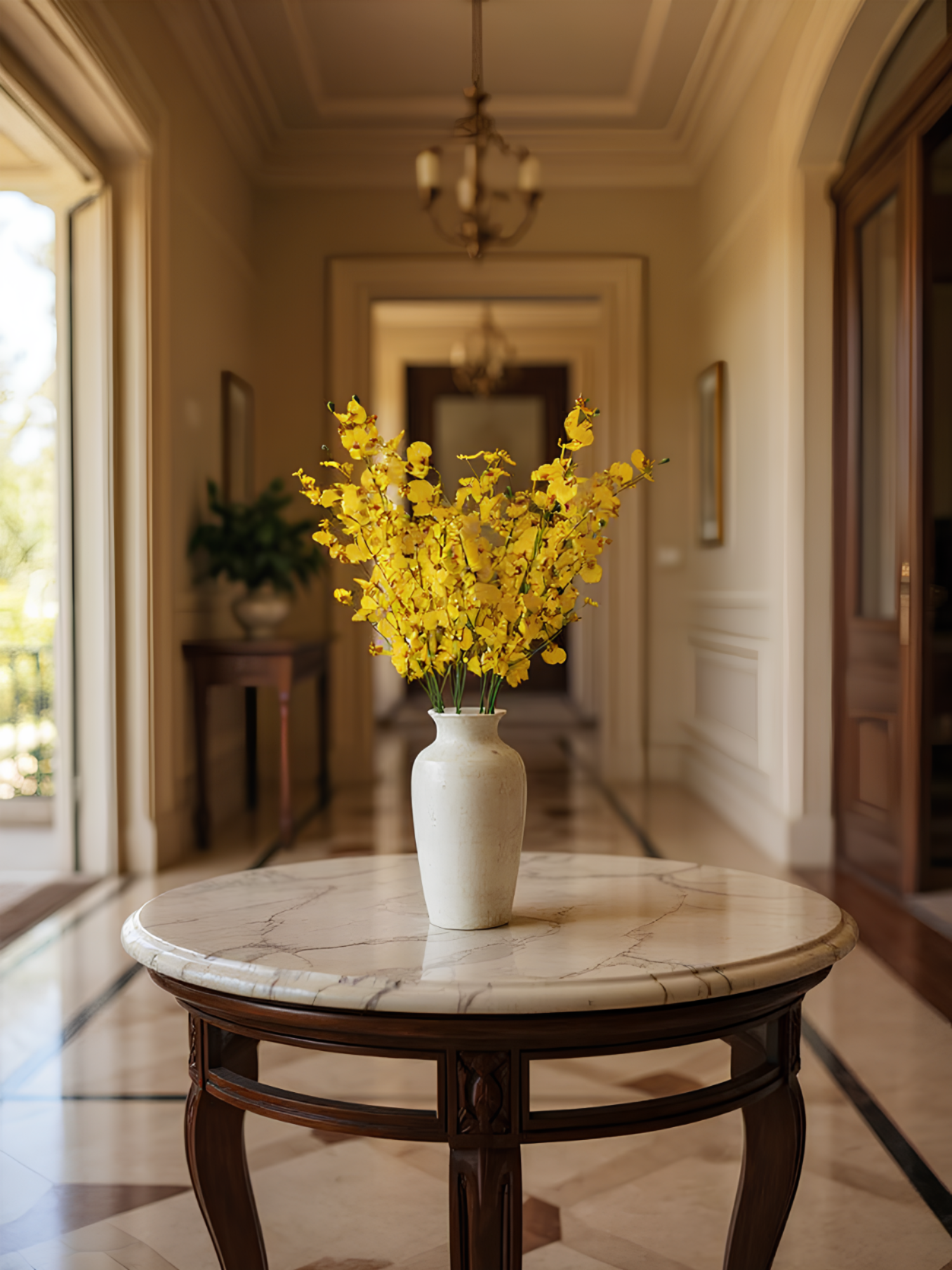 Amaranton - Orquídea danzante realista de 32" - Amarilla