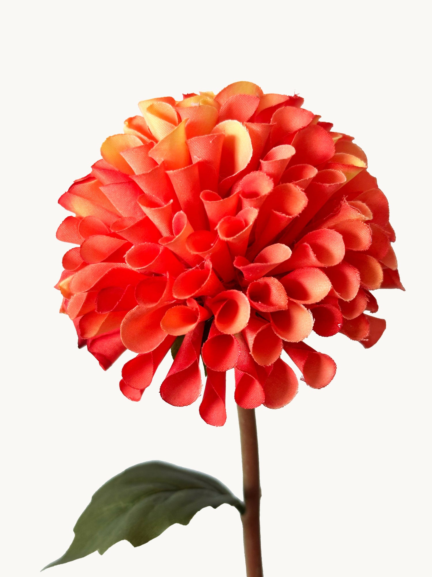 Dalia artificial Amaranton de 81 cm con una flor pequeña y un capullo - Naranja