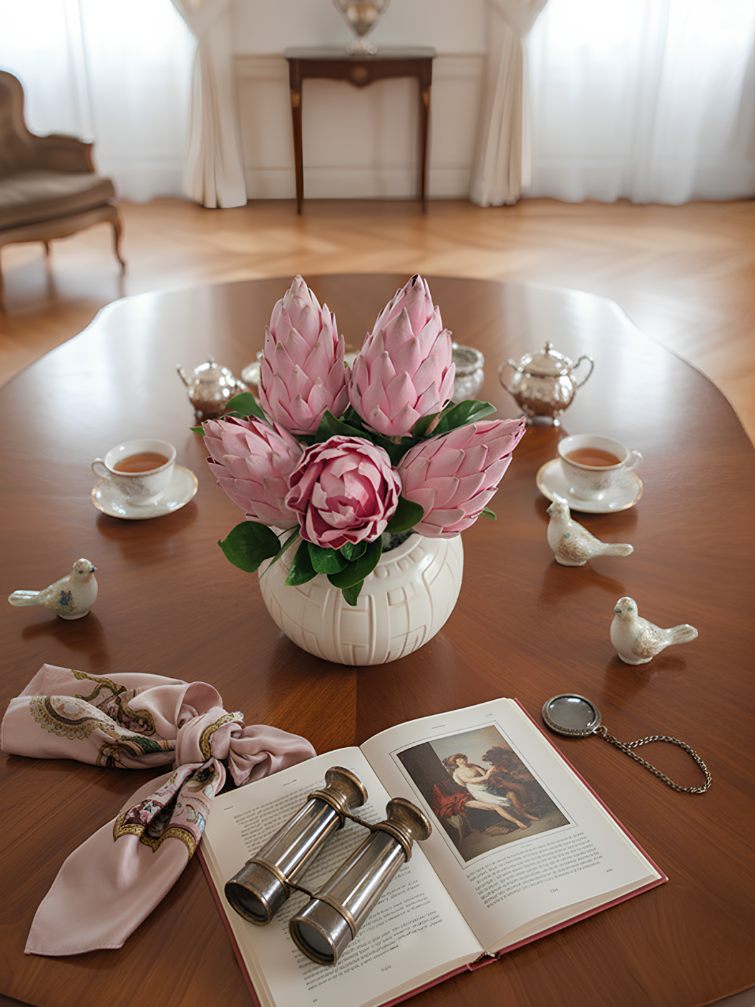 Amaranton 28" Real Touch King Protea Bud – Estilo Pagoda