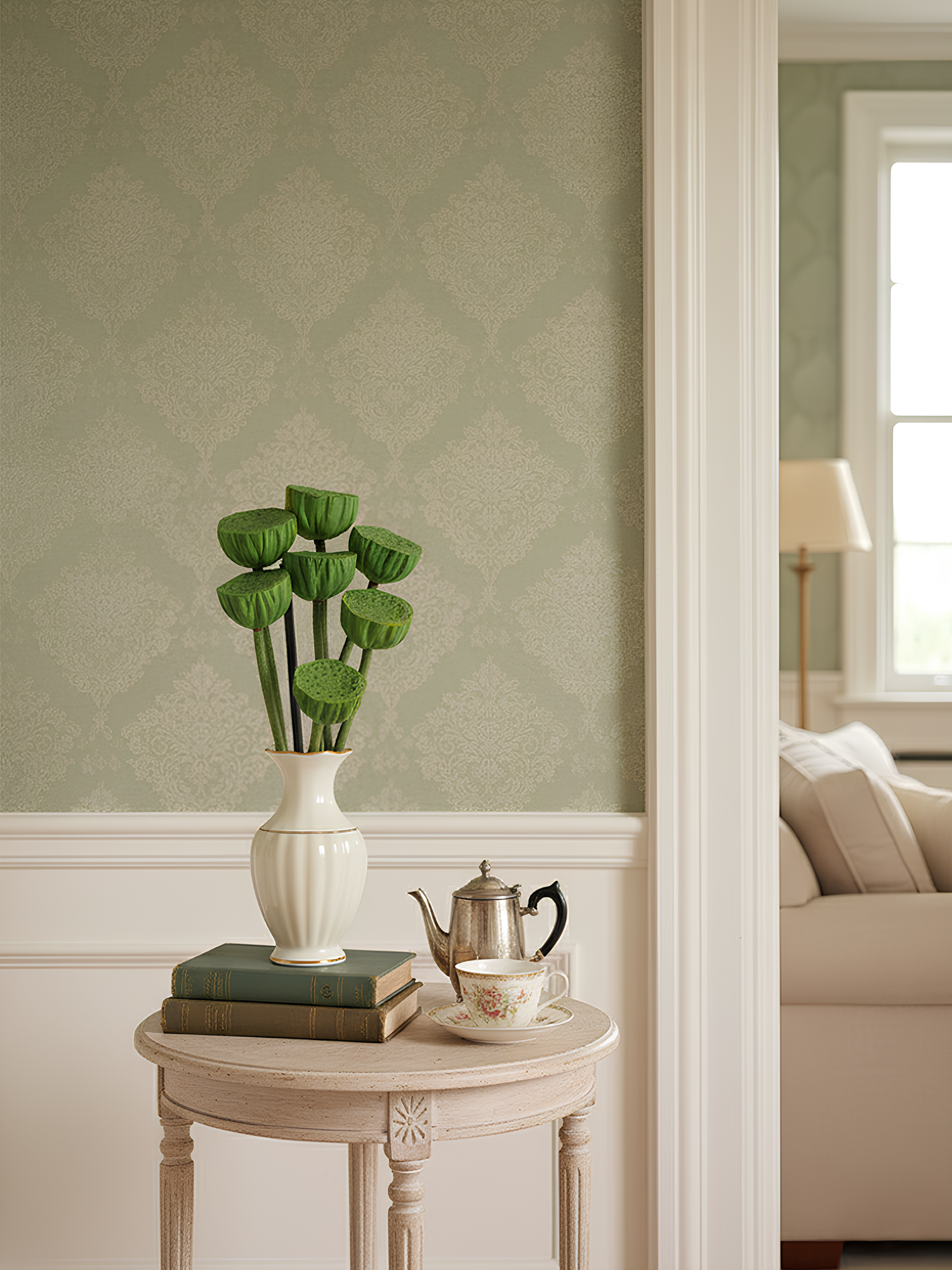 Vaina de loto artificial Amaranton de 73 cm - Verde