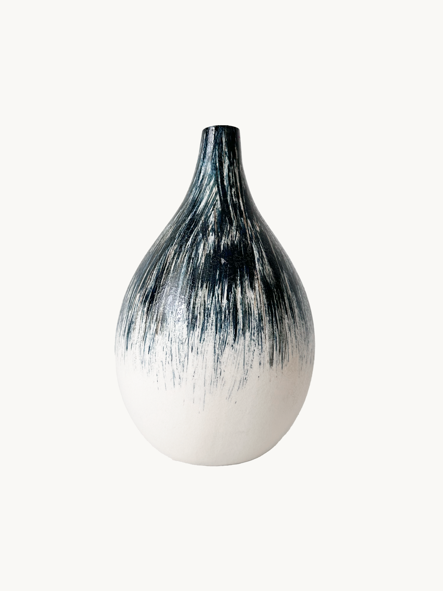 Jarrón Amaranton de 25 cm con diseño de lágrima en tono índigo degradado 