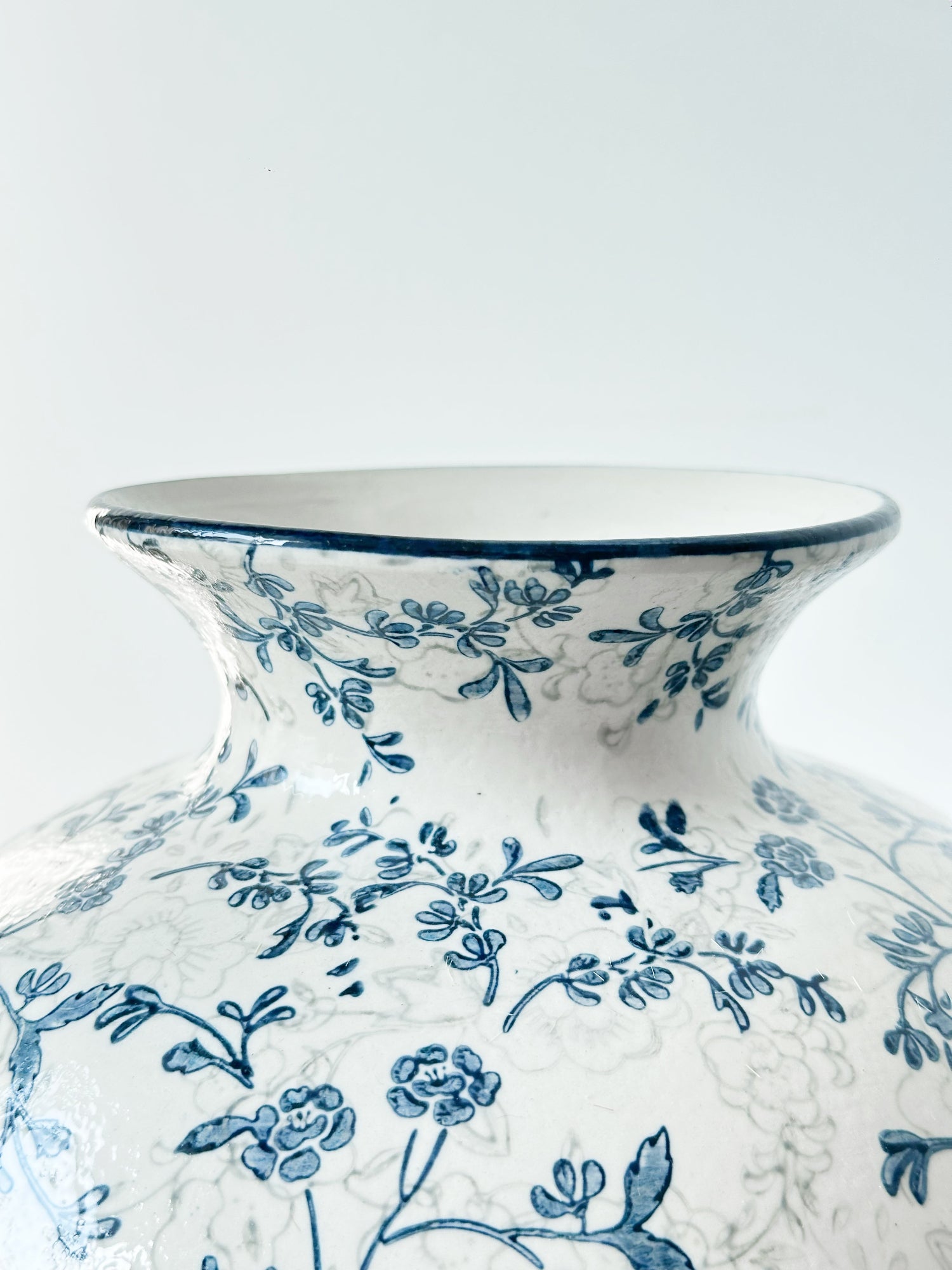 Jarrón floral redondo de cerámica - Boca ancha