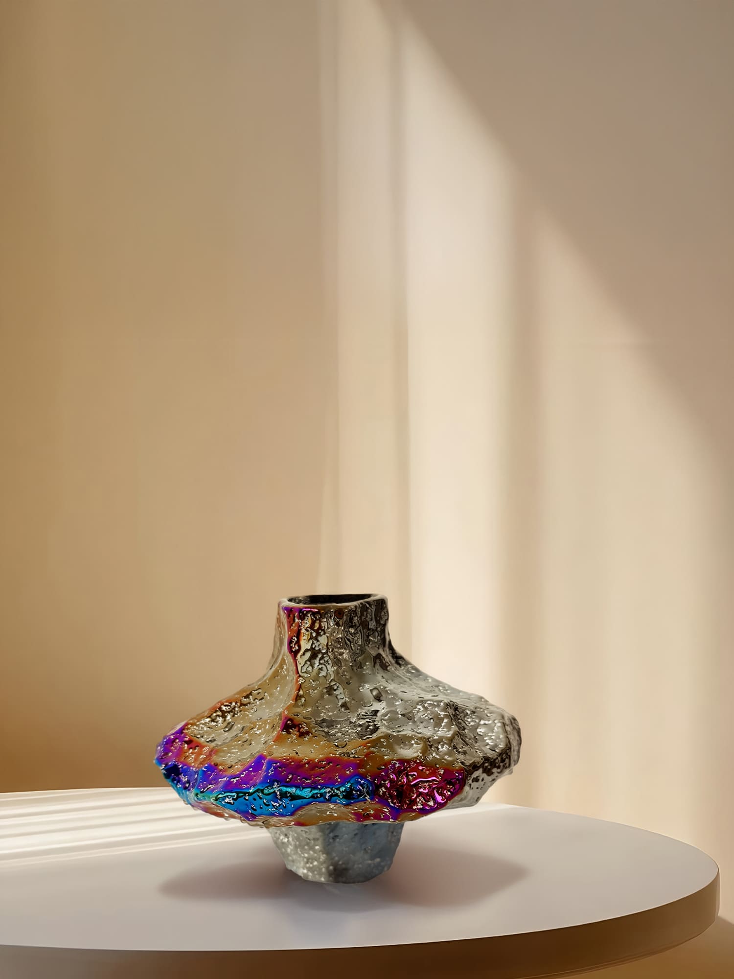 Jarrón escultórico de lava Aurora Amaranton de 18 cm