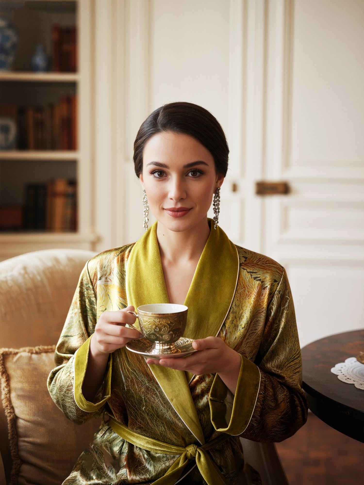 Luxury Floral™ | Velvet Long Robe Morning Loungewear