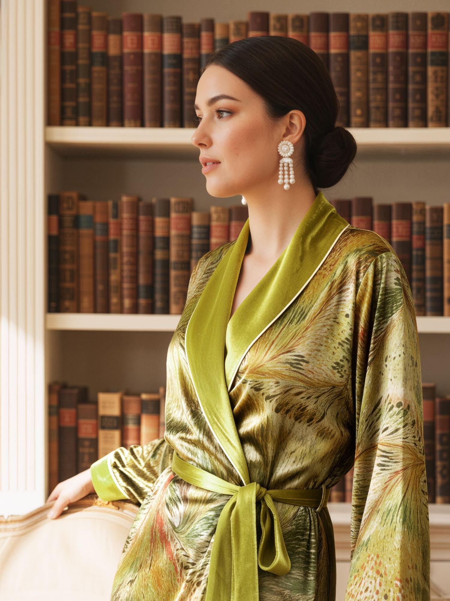 Luxury Floral™ | Velvet Long Robe Morning Loungewear