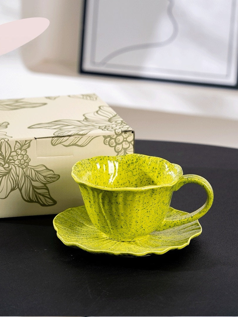 Poppy Flower Design Coffee Cup Set