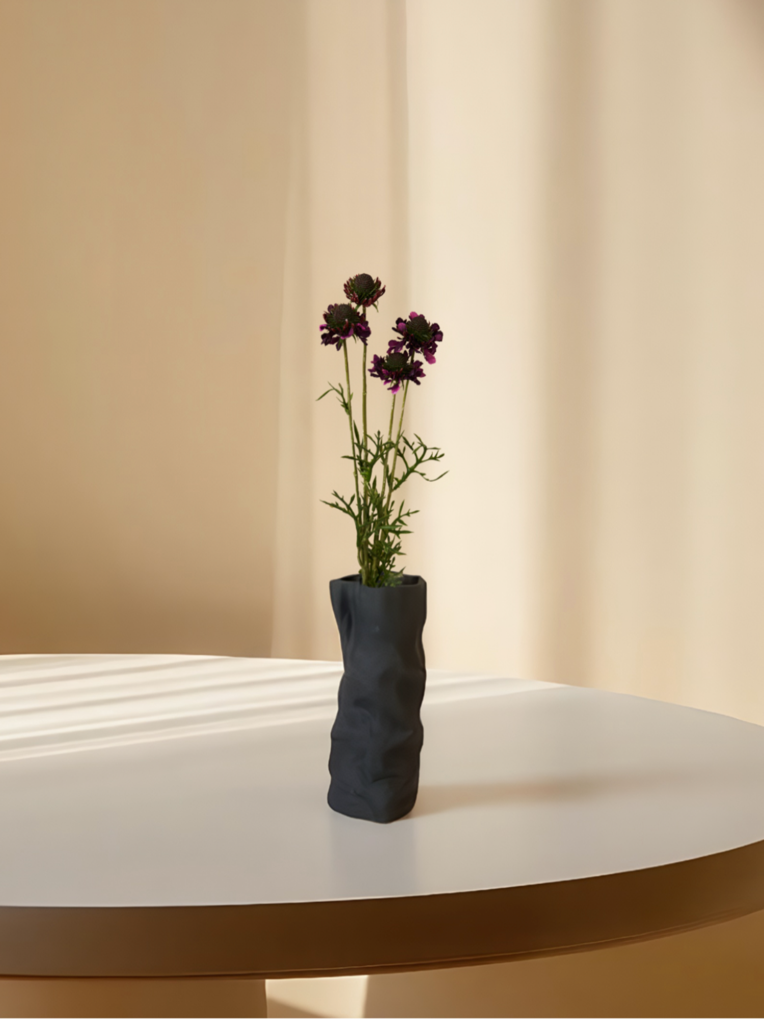 Amaranton™ 29" Realistica™ Scabiosa with 5 Blooms and 1 Bud - Dark Purple